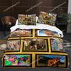 Highland Cow Duvet Cover King Queen Cattle Bedding Set Farmhouse Animal Quilt Cover Western Funny Bull Polyester Comforter Cover
