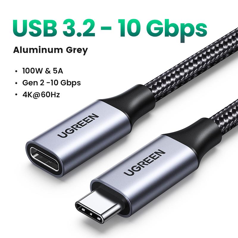 

UGREEN USB C Extension Cable Male to Female Type C Extender Cord Thunderbolt 3 Compatible Suitable for Nintendo Switch MacBook 0.5m