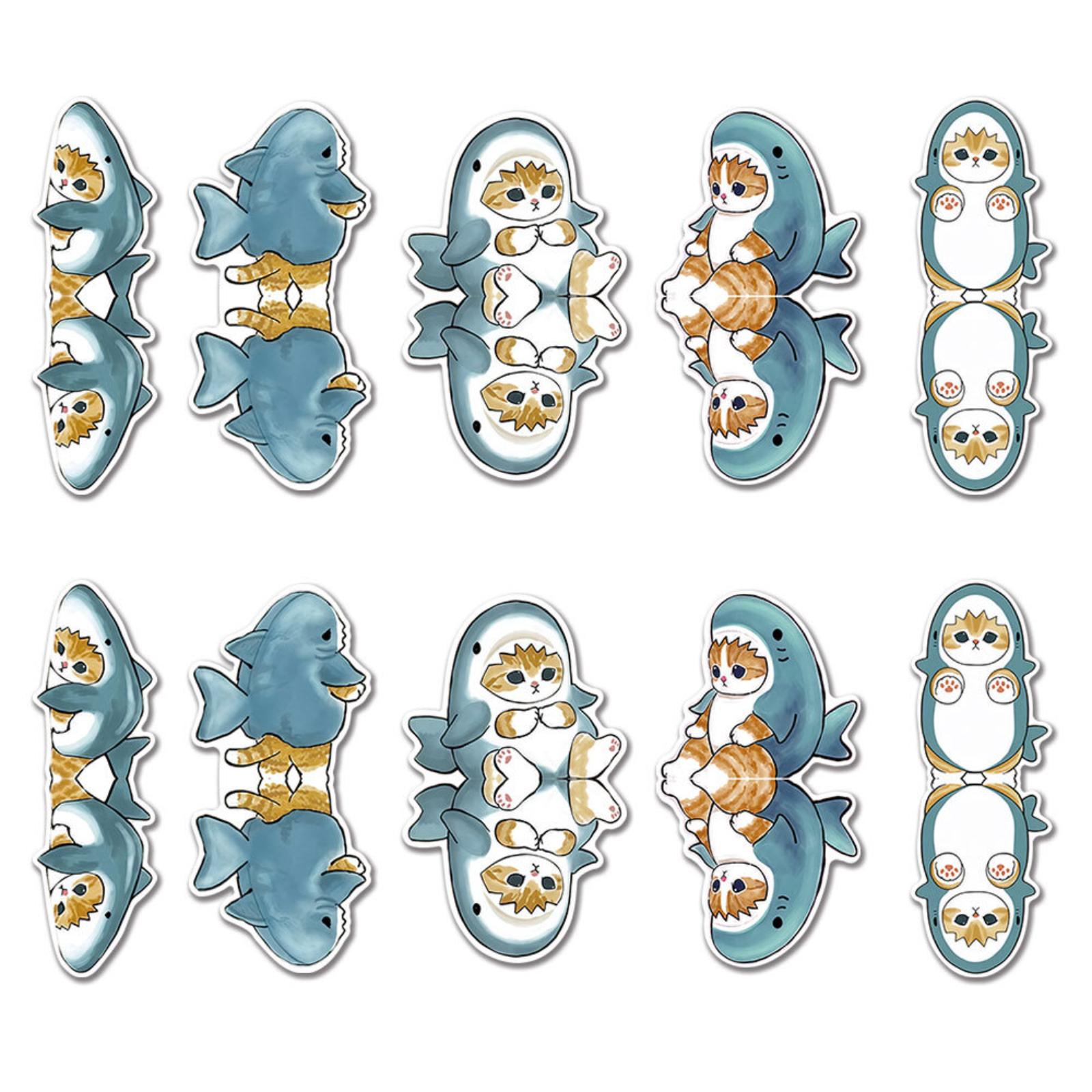 Magnetic Bookmarks 10pc Set Cartoon Animal Design Double-Sided Magnetic Clip Page Holder for Books and Notebooks One Size