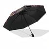 Skull,Roses Automatic Folding Umbrella Compact 8 rib Design,Unique Style,Suitable for Everyday Outdoor Use,Perfect Gift for Friends an