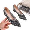 Spring and Autumn New Weaving Fly Knitting Breathable Sleeve Pointed Women's Thick High Heel Single Shoes