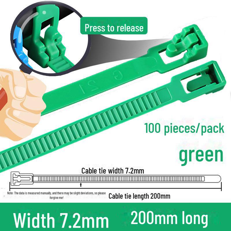 Reusable Nylon Cable Tie with Square Head, Black & White