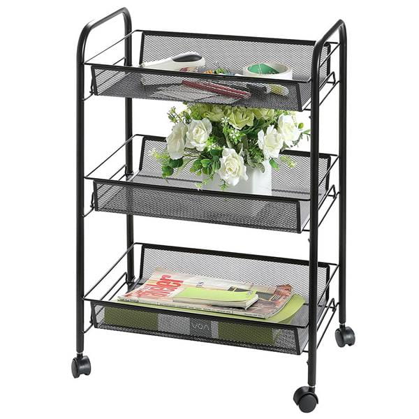 Mobile kitchen shelf on wheels - 3 shelves