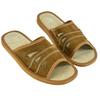 Light brown men's leather slippers, comfortable Men's slippers, house slippers 46