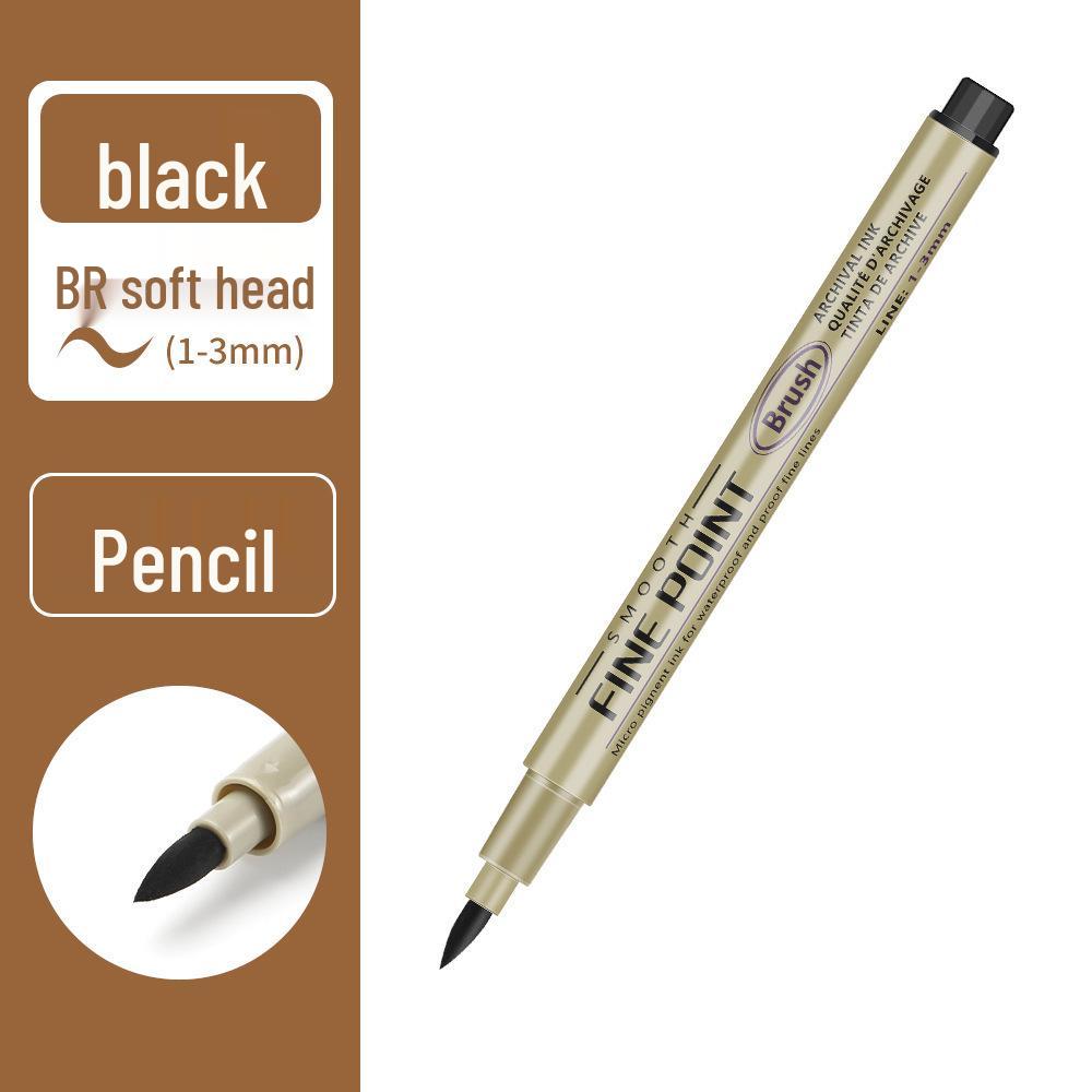 Kusuo Art Black Drawing Pen Set - 12 Quick-Dry, Water & Fade Resistant, Anime Hand-Painted Syringe Liners