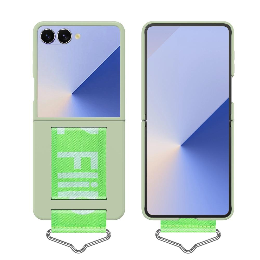 Hochwertige, ultra-dünne Handyhülle mit Hautgefühl für Samsung Galaxy Z Flip7 Flip6 Flip5 Flip4 5G, mit Armband und Ring, Schutzhülle