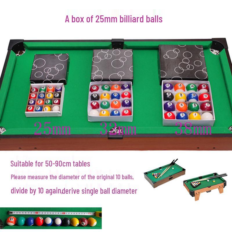 Small Children s Mini Billiard Set: 25-44mm Black 8-Ball Toy - Table Tennis Size
