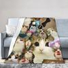 Meowl Katze Eule Meme Wurfdecke für Sofa Weiche Gemütliche Plüschdecke 50x60 Zoll Mehrere Größen Tagesdecken für Alle Jahreszeiten