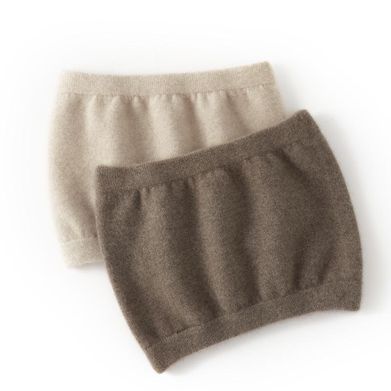 Women's 100% Pure Cashmere Belly and Waist Warmer - Solid Color Knitted Cold Protection.