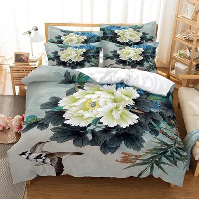 Set Biancheria da Letto Fiori Set Copripiumino Biancheria da Letto 3d Stampa Digitale Biancheria da Letto Misura Queen Set Biancheria da Letto Design alla Moda