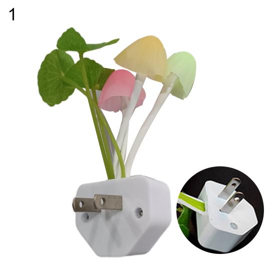 US EU zásuvkový adaptér LED noční lampa Discolor Light Sense Control Mushroom Lamp