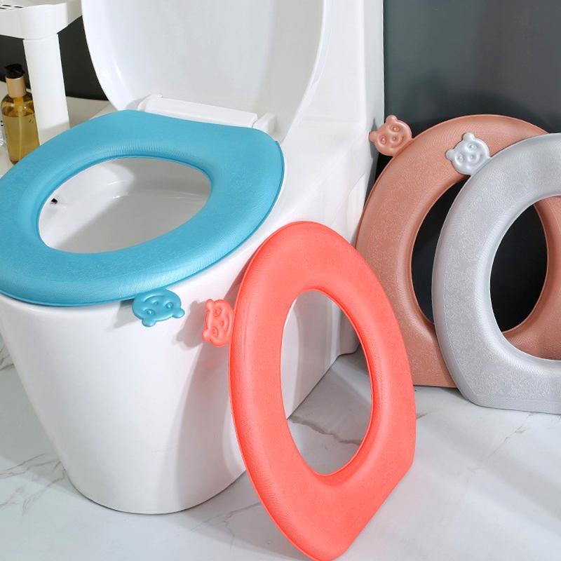 1Pc Toilet Seat Mat Soft Handheld Lift Washable EVA Universal Closestool Cushion Waterproof Four Seasons Thickened Bathroom