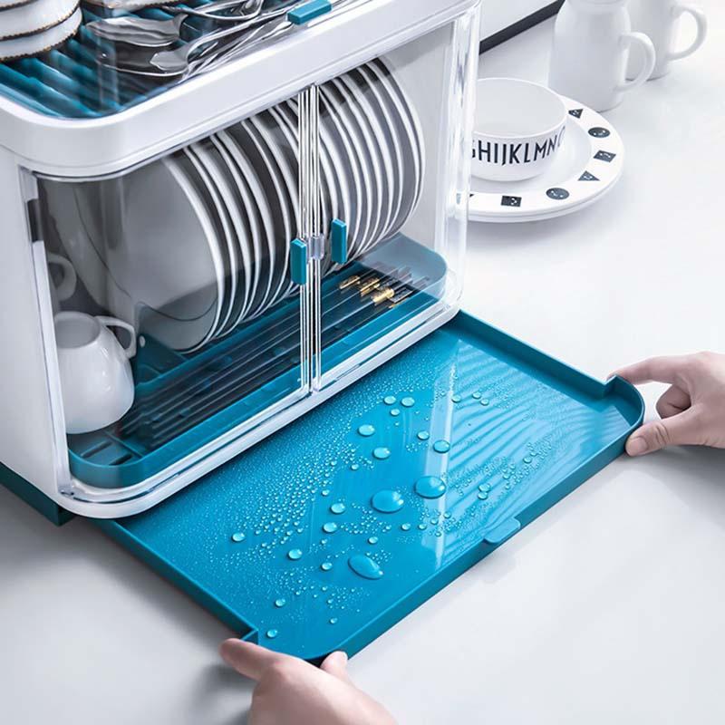 2 Layers Bowl Drainer Cupboard Kitchen Dish Rack Drying Rack Dishes Home Holder Plastic Plate Storage Table Organizer