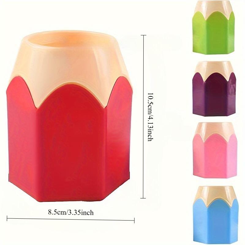 1 pencil-shaped pen holder (easy to carry out and use) colored pencil holder, pencil creative cartoon stationery holder