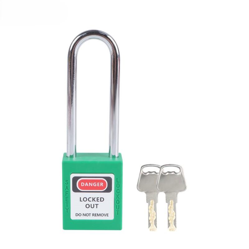 QVAND Quality Certified 76mm Steel Long Shackle Nylon Safety Padlock Key Operated High Safety