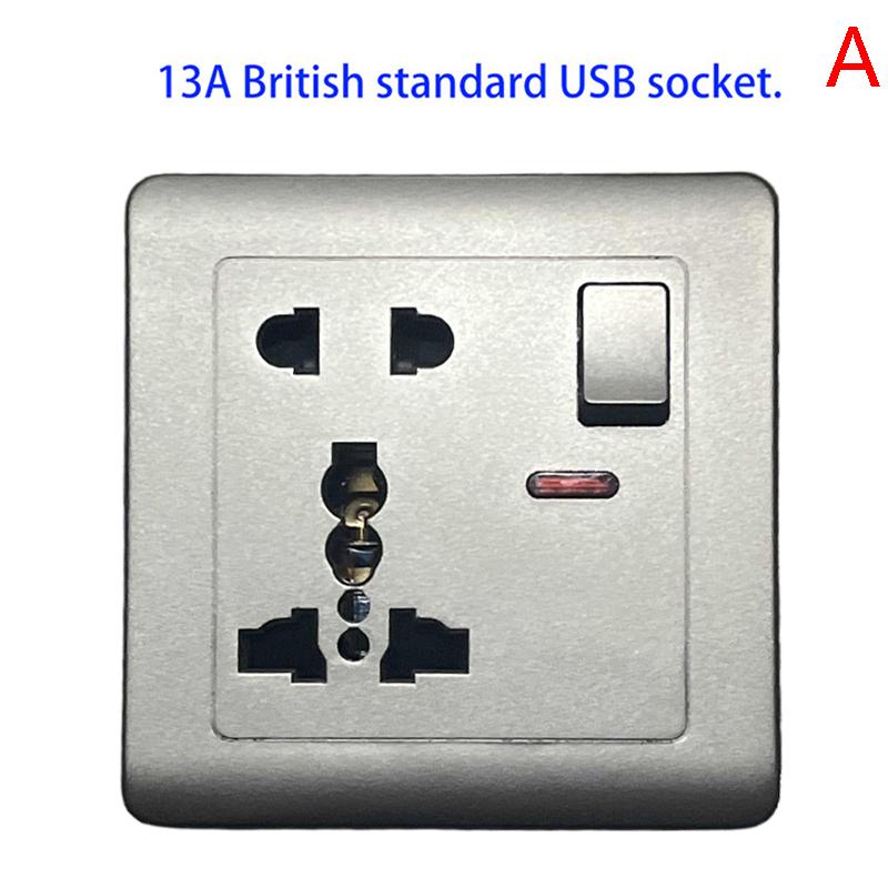 Eu Standard Usb Socket Gray Embedded Panel Wall Power Socket