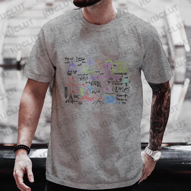 Men's Streetwear T-shirts Sum of Cubes Maths Print T-Shirt Oversized Funny Formula Mathematics Graphic Tees for Men Women Tops