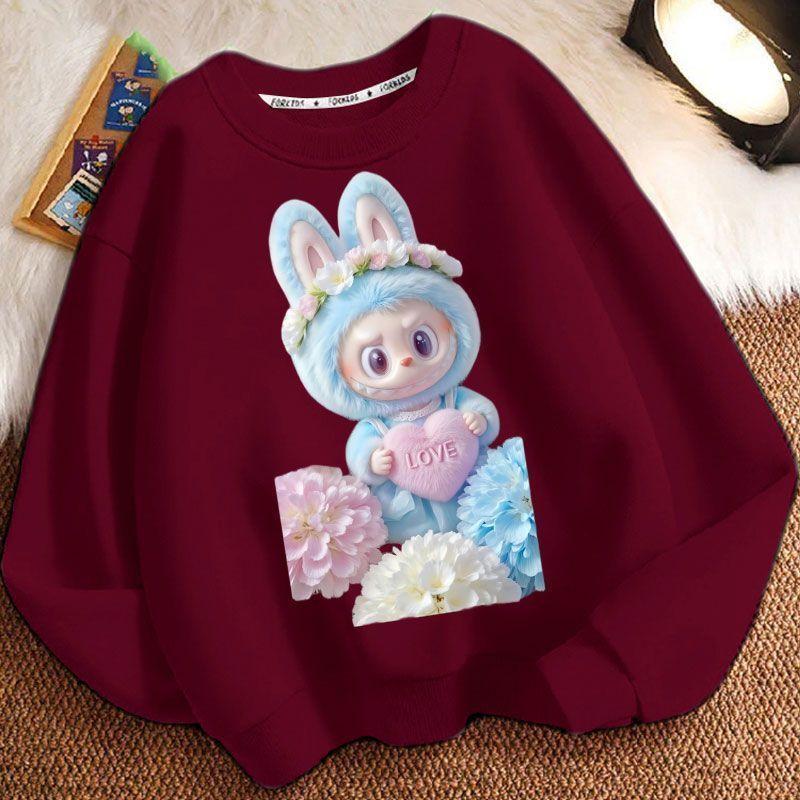 Children's Fashion Round-neck Hoodies, Long-sleeved Loose Hoodies for Boys and Girls In Spring and Autumn