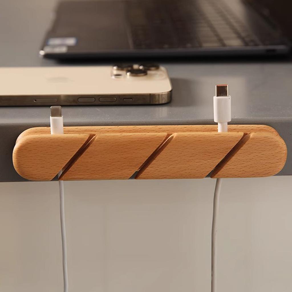 Charm Klebende Schreibtisch Holz Kabelhalter 2/3 Schlitze Kabelmanagement für Home Office Schreibtisch Auto Organisation Kabelbefestiger