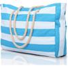 Becokan Beach Bags for Women Large Waterproof Beach Tote Bag Zipper Beach Bags Waterproof Sandproof Swim Pool Bag Large Tote