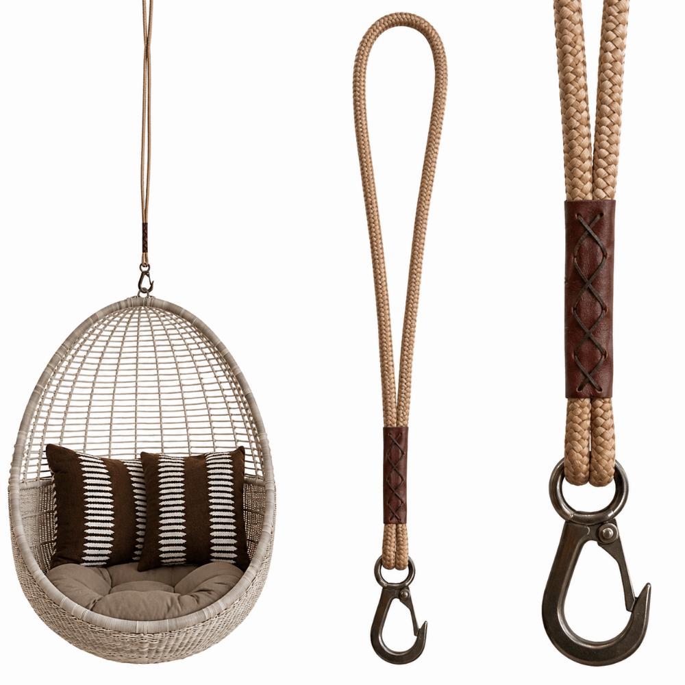 Heavy Duty Swing Suspension Rope Stainless Steel Hook Tie-Down Straps Garden