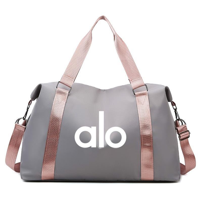 

Printed sports fitness bag, portable travel bag, shoulder crossbody bag, lightweight waterproof large-capacity travel bag Pink and gray