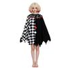 Halloween Fashion Costume With Black White Cloak Made Of Breathable Cotton For Role Play