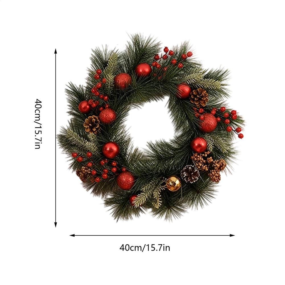 Lighted Christmas Wreath Artificial Illuminated Holiday Decor With Pine Cones And Berry Indoor Faux Pine Wreath For Mantel Porch