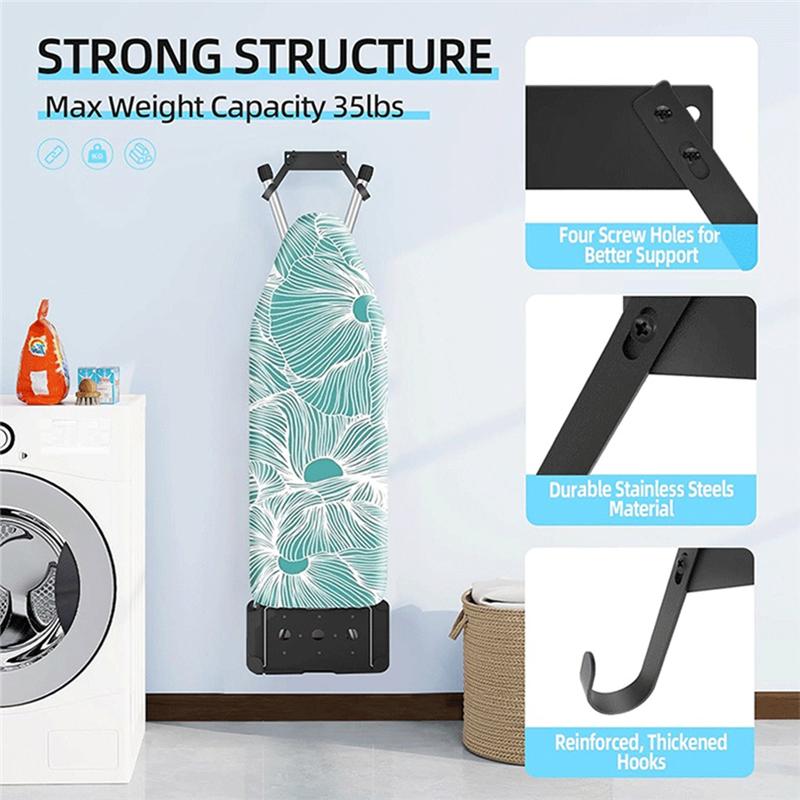 

ABWR-Ironing Board Holder Wall Mount For T&Y Leg Ironing Board Hanger Small Wall Mounted Ironing Board Holder Wall Mounted чорний