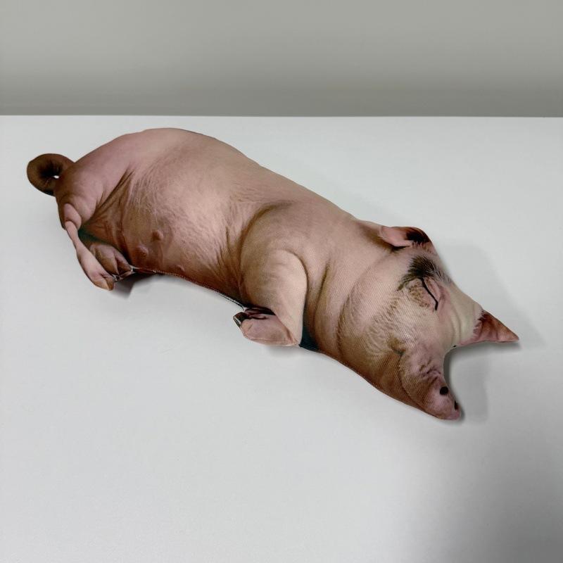 Lifelike Pig Plush Toy Sleeping Pig Stuffed Animal Pillow Cute Soft Pig Doll Home Decor