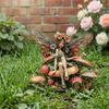 Fairy Sitting On Mushroom Garden Decor, Acrylic Elf Garden Sign with Ground Stake, Decorative Fairy Garden Stake for Outdoor Yard Lawn Patio