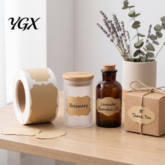 Eco Friendly Paper Labels for Bottles Blank Label Stickers, Self?Adhesive Gift Tag Stickers 250 Per Roll, Assorted Birthday Sealing Shapes