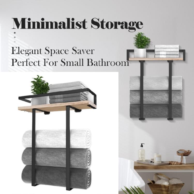 Stabile Badezimmer-Aufbewahrungslösung Regal- und Hakenkombination Wasserdichte Oberfläche Einfache Montage Heimdekoration Tägliche Nutzung