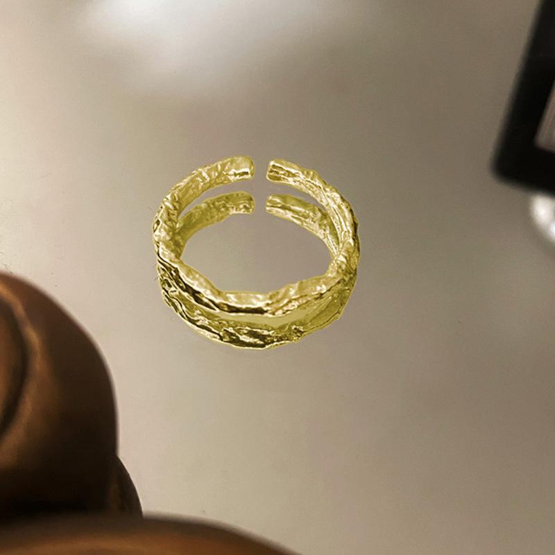 Women's Light Luxury Open Adjustable Pinky Ring - Candy Wrapper Texture, Simple & Versatile Design