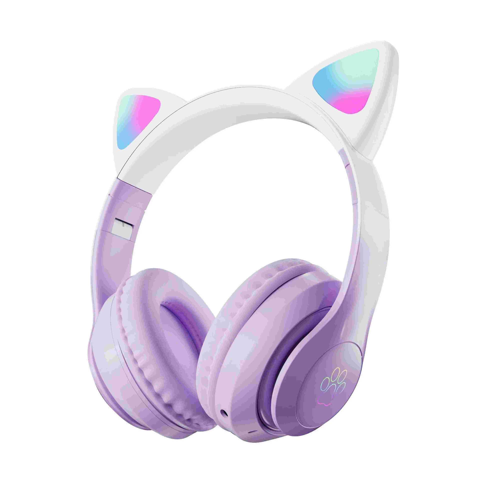 

Gradient Color Cat Ear Bluetooth Over-Ear Sports Headphones 28 PRO