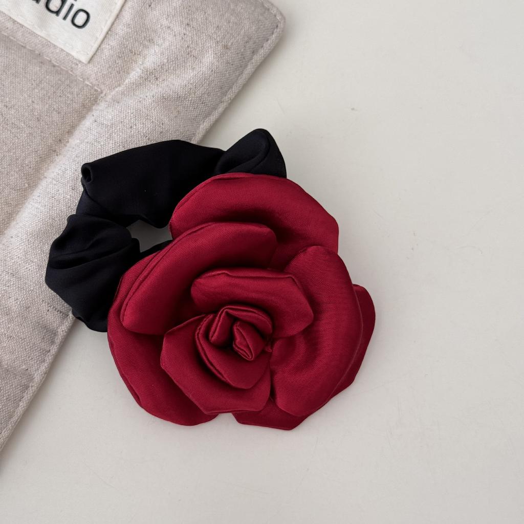 Trójwymiarowa Wielowarstwowa Tkanina Retro Kamelia Dodatek do Włosów, Tkaninowa Słodka Gumka do Włosów, Opaska do Włosów i Opaska na Głowę