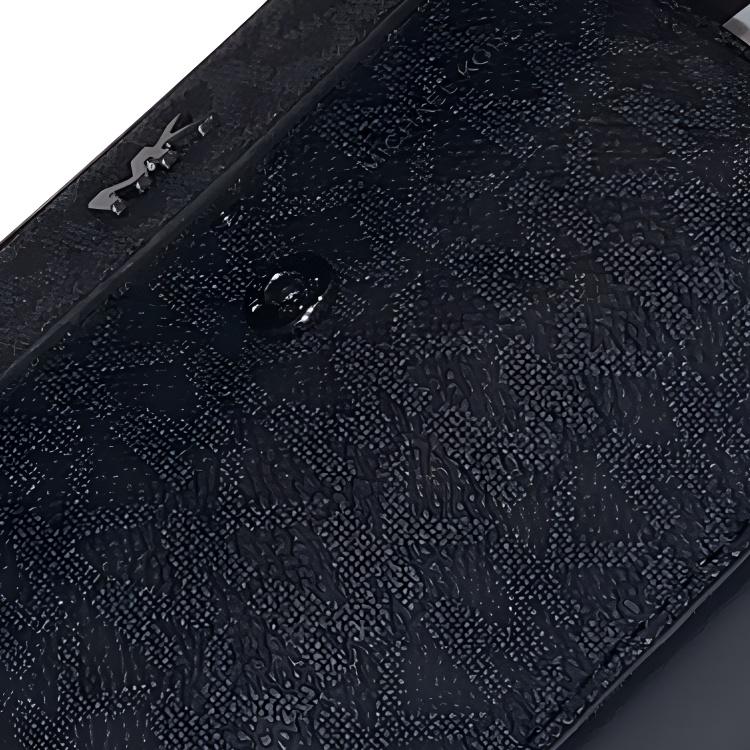 Michael Kors Classic Logo Embossed Leather Wallet With Strap Women Wallet Black 36S3LGFM6B-BLACK