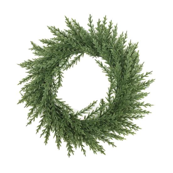 Christmas Pine And Cedar Wreath Winter Faux Greenery Wreath Holiday Fake Cedar Wreath for Indoor Outdoor Front Door Farmhouse Decoration