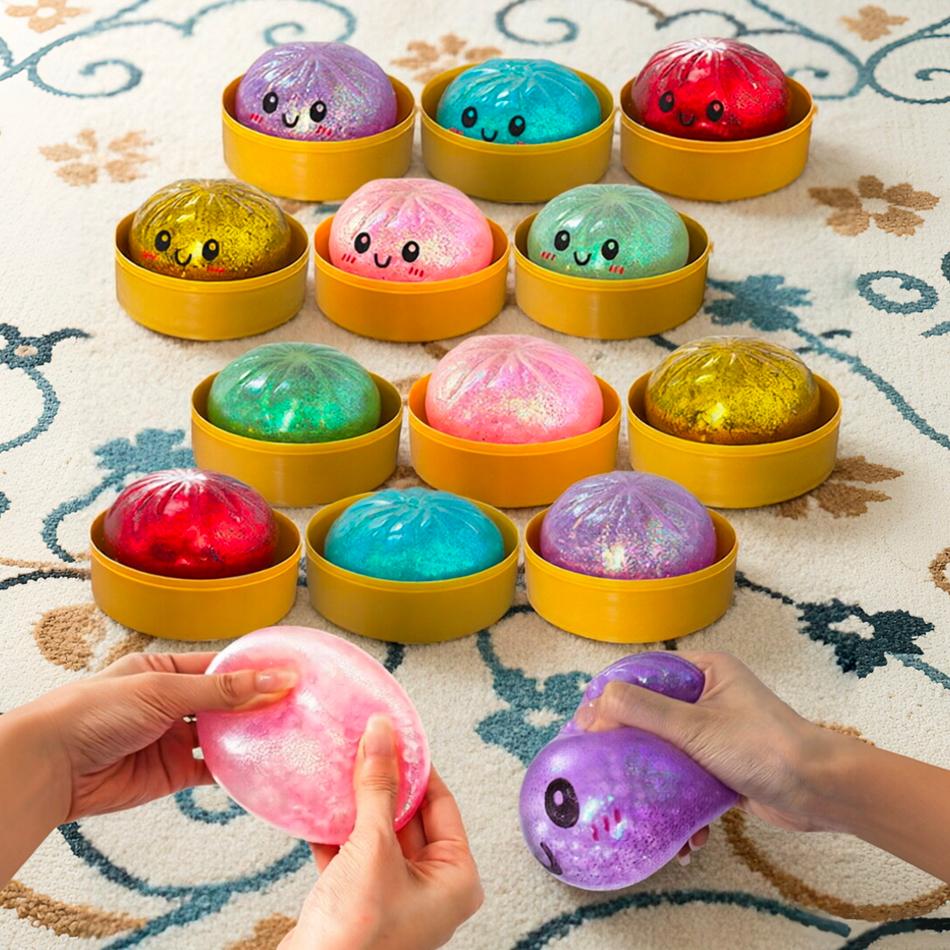 Dumpling Sensory Toy Squishies Pressure Ball High Rebound Soft Pinch Decompression Baozi Modeling Stress Relief Birthday Gifts