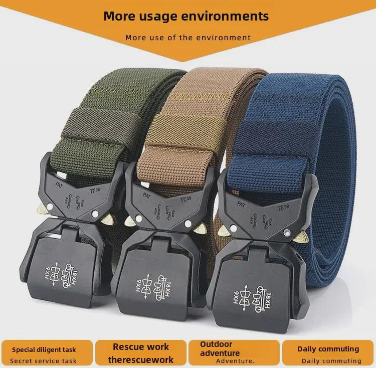 Men's Tactical Quick Release Aluminum Alloy Belt for Outdoor Sports & Military Enthusiasts