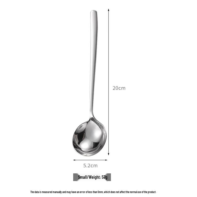 SHALL Stainless Steel Korean Style Long Handle Soup Spoon