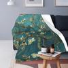 Original Gogh Art Restored Blossoming Almond Tree Blankets Flannel Super Soft Throw Blankets for Bed Bedspread