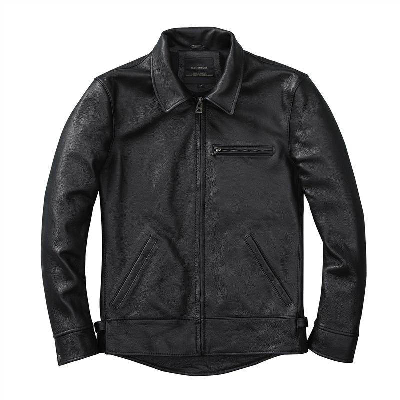 

Новая короткая приталенная куртка-косуха из мягкой коровьей кожи первого слоя, повседневная куртка XXXXL чёрный