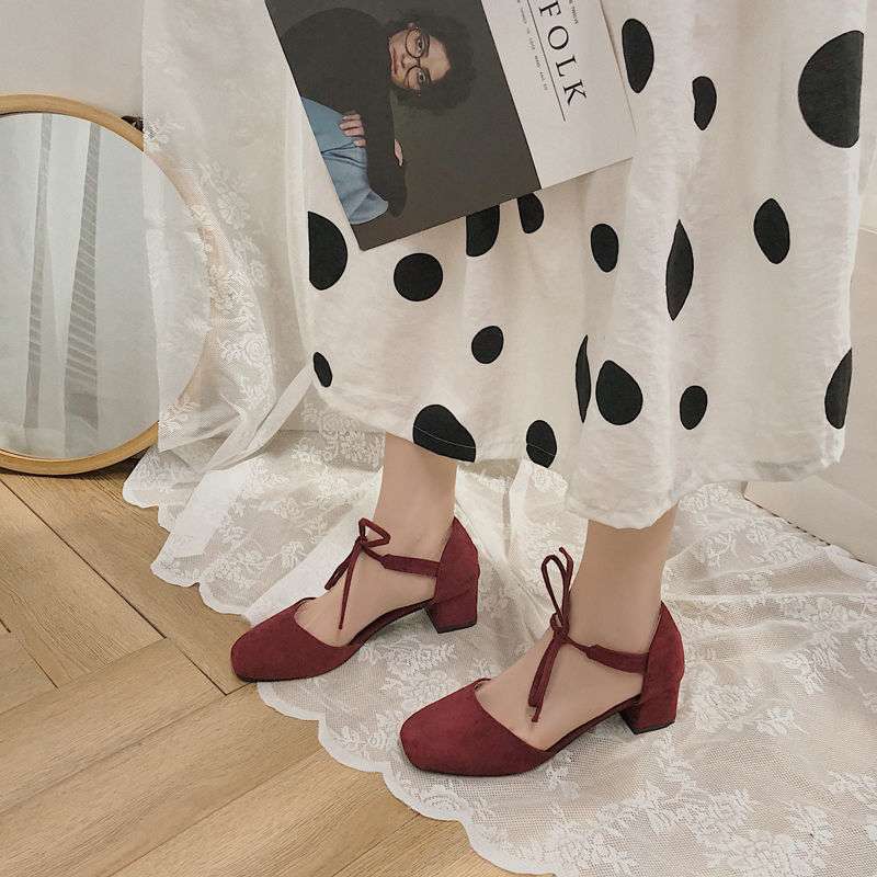 Dress Sandals Fairy Ins Fairy Wind Gentle Shoes 2020 Summer New Temperament Versatile Thick Heel Strap Single Shoes