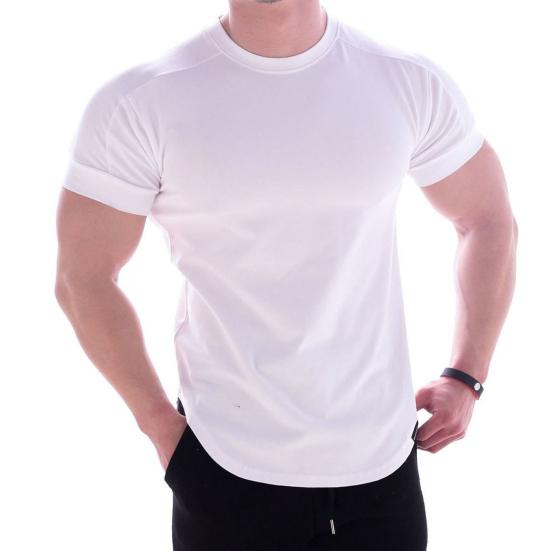 Summer T-shirt O Neck Solid Color Friendly To Skin Skin-touch Sweat Absorption Slim Fit Pullover Simple Casual Men Tops Male Clothes