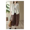 Women S Vintage Casual Blazer Jacket Turn Down Collar Cotton Linen