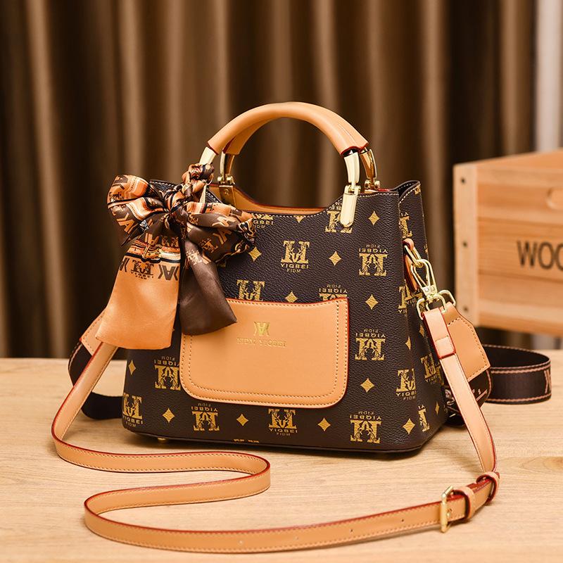 Bag women's bag 2025 new pu versatile large-capacity handbag women's shoulder messenger bag bucket bag women
