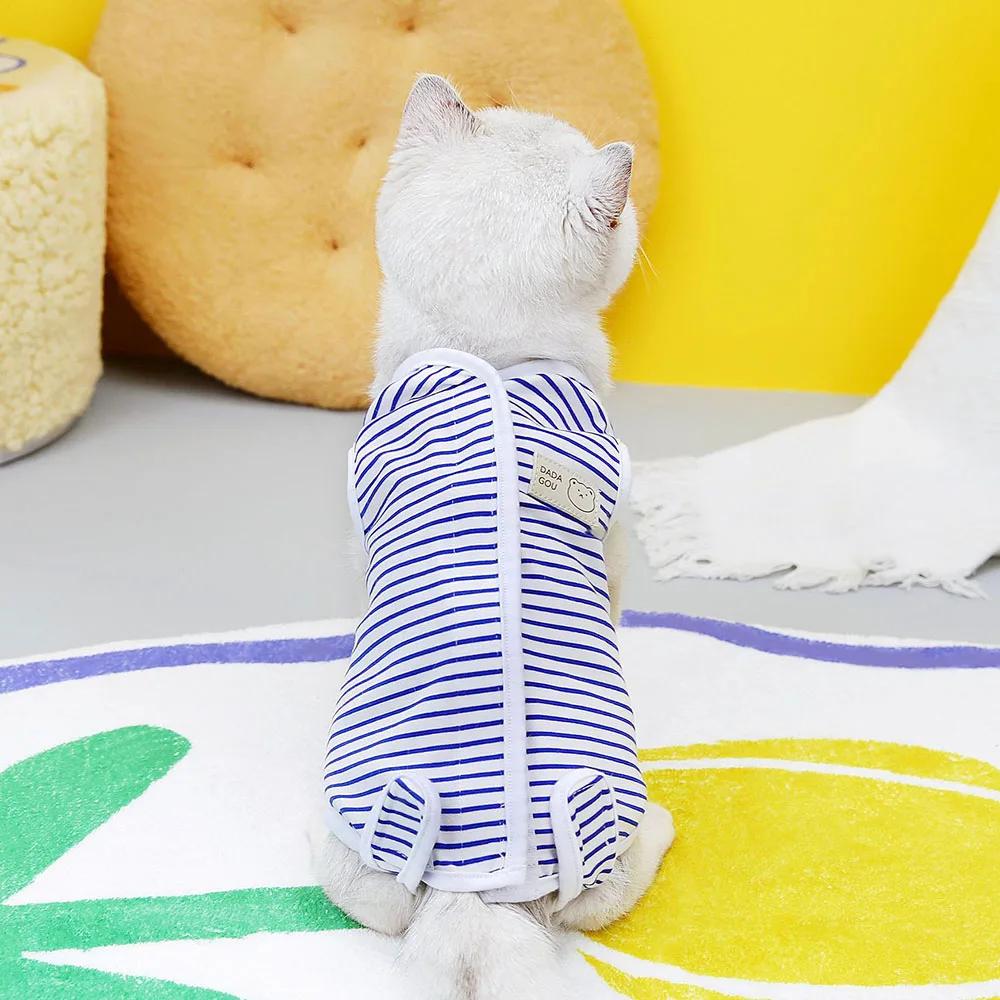Cat Recovery Suit Puppy Dog Kitten Surgical Full Bodysuit for Abdominal Wound Protector Anti Licking Male & Female Pets Clothing