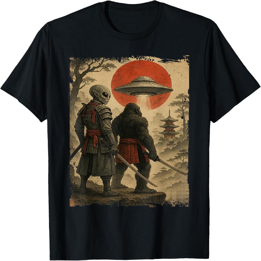 

Bigfoot Ninja Alien Vintage Japanese Samurai Ukiyo-e Bigfoot T-Shirt XXXXXL чорний