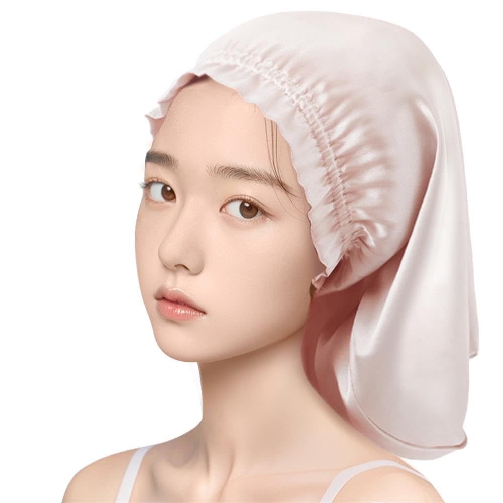 Parachase Silk Night Cylindrical Silk Night Reduces Moisturizes and Enhances Sleeping Ash Pink Cap, Design, 100% Cap, Friction, Hair, Women's Cap,